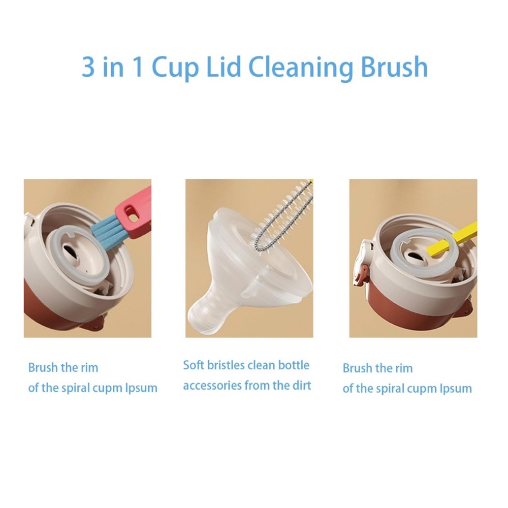 3 in 1 Cup Lid Cleaning Brush & Straw Cleaner Set 🆕 - Picture 3 of 9